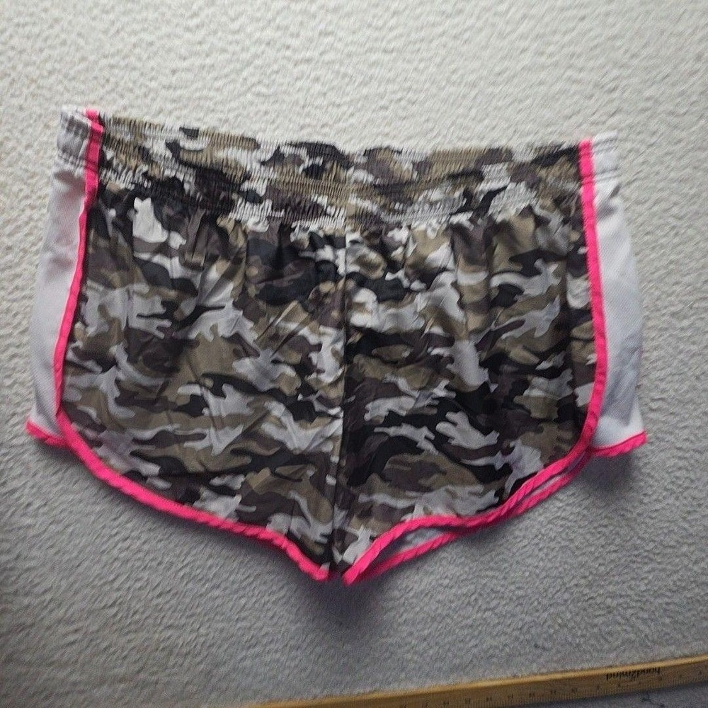 Zone Pro Shorts Womens Plus 3X Green Camouflage Elastic Waist Running Athletic